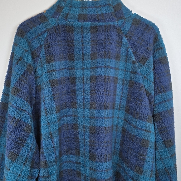 St. John's Bay Women's Plaid Blue Sherpa Fleece Mock Neck Sweater Size 5X New - Picture 8 of 12